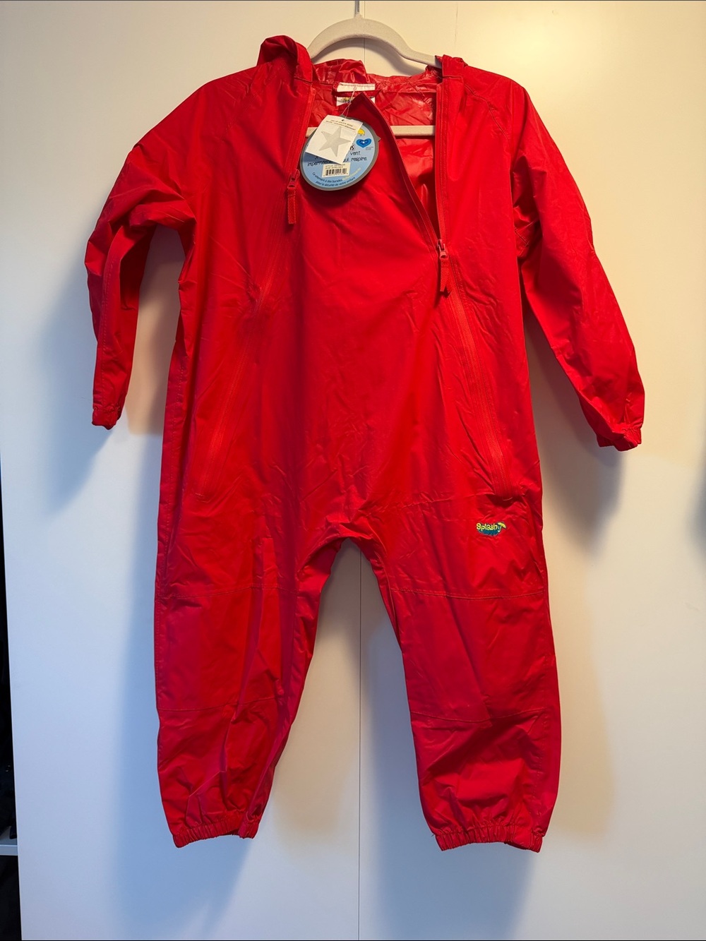 Splashy Red Kids Waterproof One-Piece Rain Suit